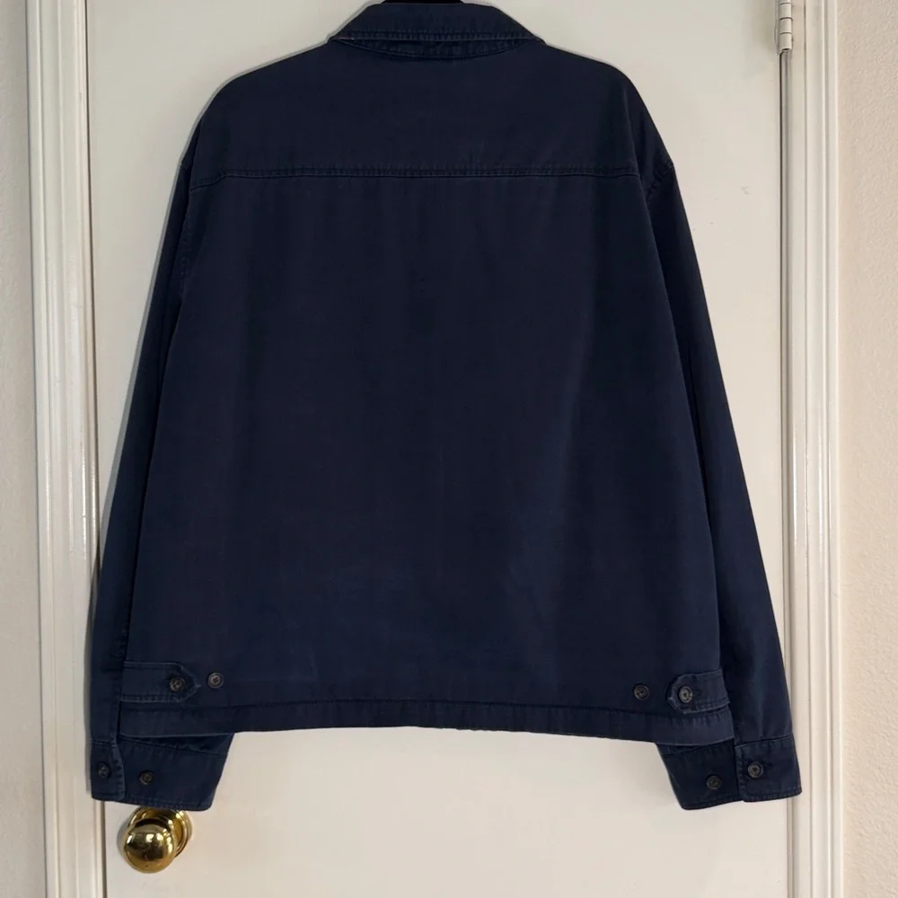 Polo Ralph Lauren Vintage Navy Blue Classic Bomber Harrington Jacket 100% Cotton